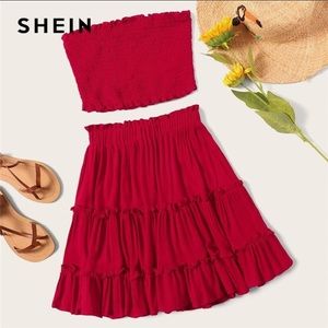 SHEIN SET BRAND NEW! Red Top and Skirt